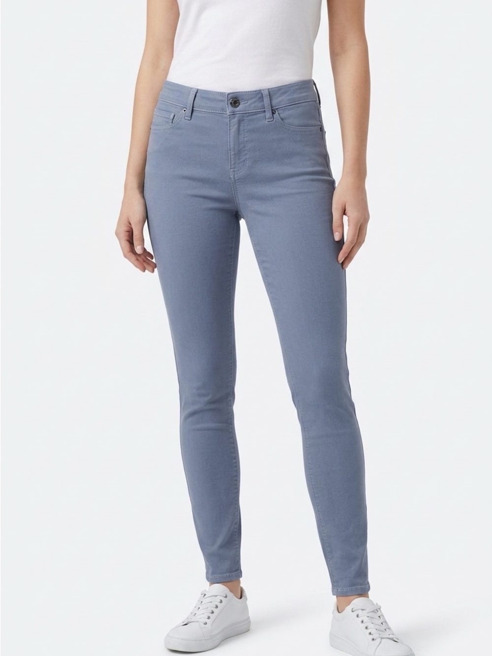 White House Black Market Women’s Sz 0 Grey Blue The Skinny Ankle Pants Pockets